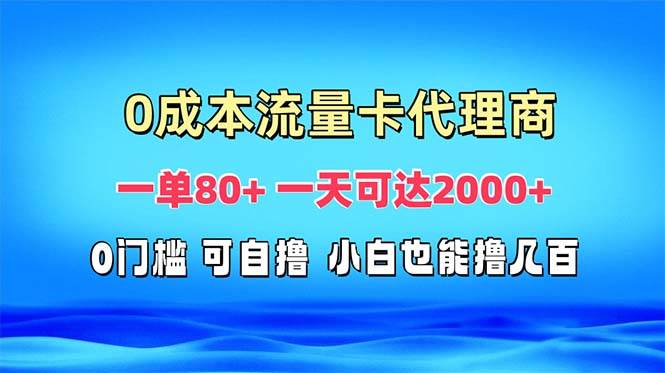 （13391期）免费流量卡代理一单80+ 一天可达2000+-凌秋网创
