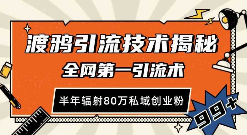 渡鸦引流技术，全网第一引流术，半年辐射80万私域创业粉 【揭秘】-凌秋网创
