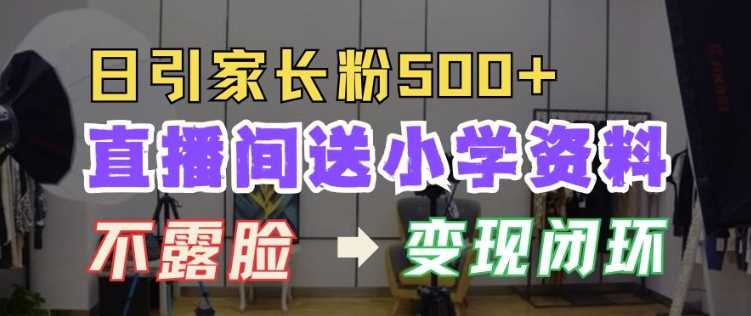 直播间送小学资料，每天引流家长粉500+，变现闭环模式【揭秘】-凌秋网创