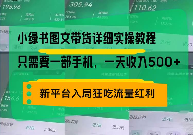 （13509期）小绿书图文带货详细实操教程，只需要一部手机，一天收入500+，轻松变现-凌秋网创