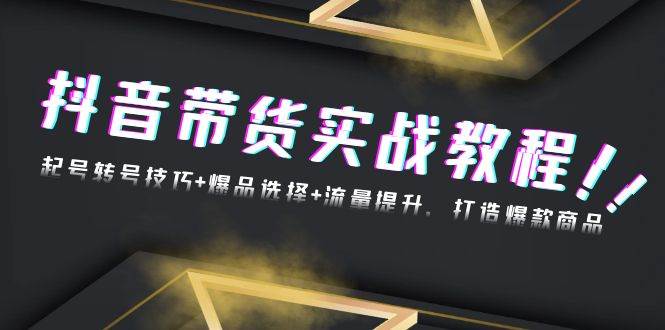 （13526期）抖音带货实战教程：起号转号技巧+爆品选择+流量提升，打造爆款商品-凌秋网创