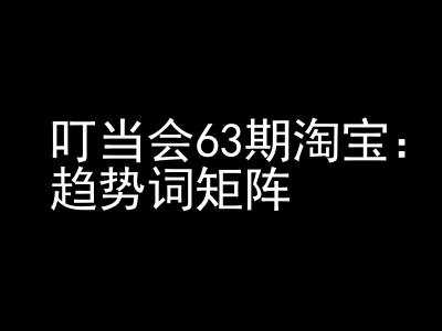 《淘宝天猫打爆班》原创高阶技术第63期，趋势词矩阵技术和玩法-凌秋网创
