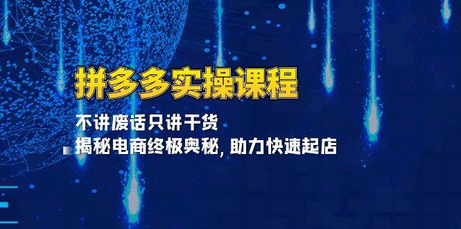 （13577期）拼多多实操课程：不讲废话只讲干货, 揭秘电商终极奥秘,助力快速起店-凌秋网创