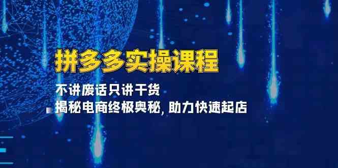 拼多多实操课程：不讲废话只讲干货, 揭秘电商终极奥秘,助力快速起店-凌秋网创