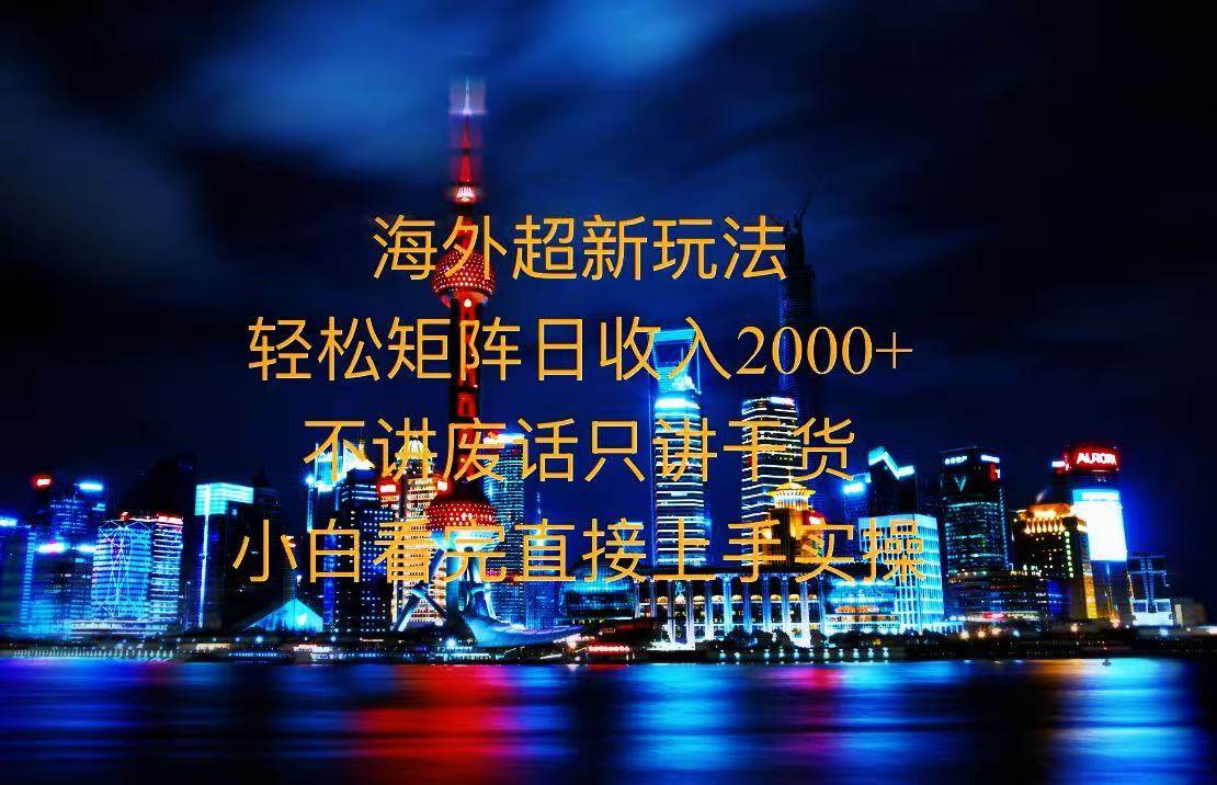 （13583期）2025全新海外暴力玩法，操作简单，小白轻松上手-凌秋网创