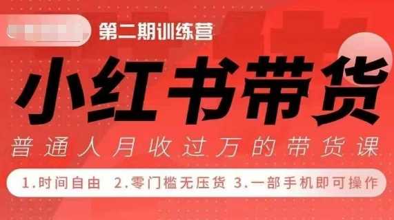 小Red书带货42天训练营 2.0版，宝妈+自由职+上班族+大学生，提高副业收入的大红利项目-凌秋网创