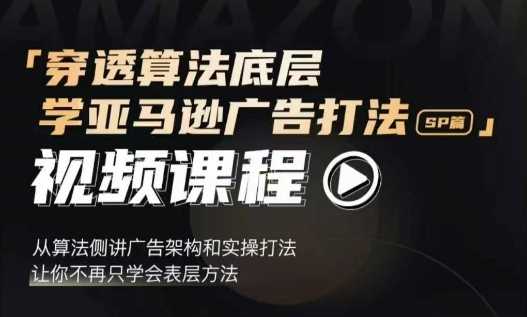 穿透算法底层，学亚马逊广告打法SP篇，从算法侧讲广告架构和实操打法，让你不再只学会表层方法-凌秋网创