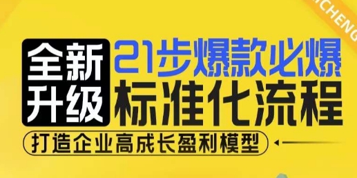 21步爆款必爆标准化流程，全新升级，打造企业高成长盈利模型-凌秋网创