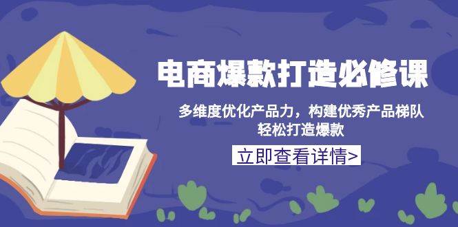 （13689期）电商爆款打造必修课：多维度优化产品力，构建优秀产品梯队，轻松打造爆款-凌秋网创