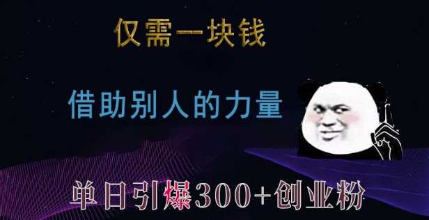 仅需一块钱，借助别人的力量，单日引爆300+创业粉、兼职粉【揭秘】-凌秋网创