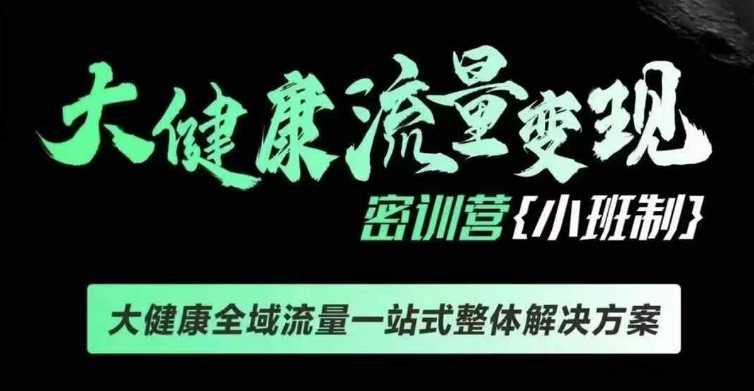 千万级大健康变现课线下课，大健康全域流量一站式整体解决方案-凌秋网创
