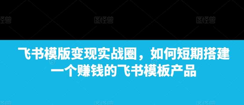 飞书模版变现实战圈，如何短期搭建一个赚钱的飞书模板产品-凌秋网创