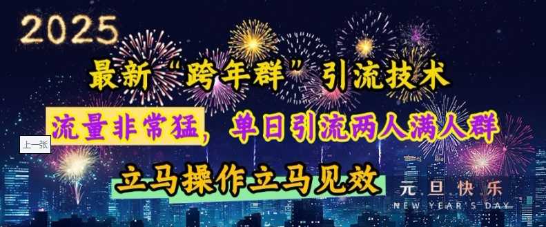 最新“跨年群”引流，流量非常猛，单日引流两人满人群，立马操作立马见效【揭秘】-凌秋网创