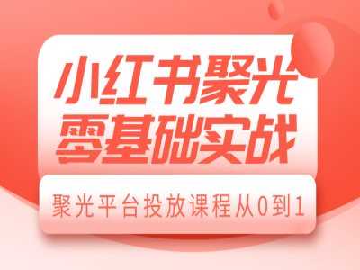 小红书聚光零基础实战，聚光平台投放课程从0到1-凌秋网创