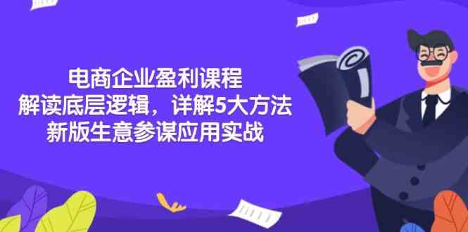 电商企业盈利课程：解读底层逻辑，详解5大方法论，新版生意参谋应用实战-凌秋网创