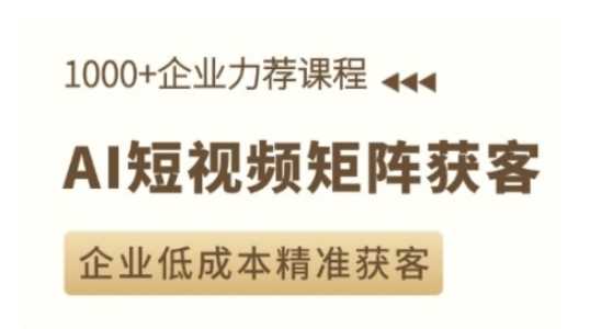 AI短视频矩阵获客实操课，企业低成本精准获客-凌秋网创