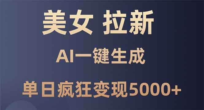 （13866期）美女暴力拉新，通过AI一键生成，单日疯狂变现5000+，纯小白一学就会！-凌秋网创
