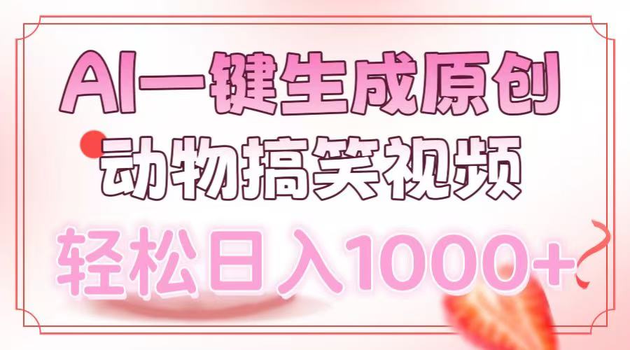 （13884期）AI一键生成原创动物搞笑视频，轻松日入1000+-凌秋网创