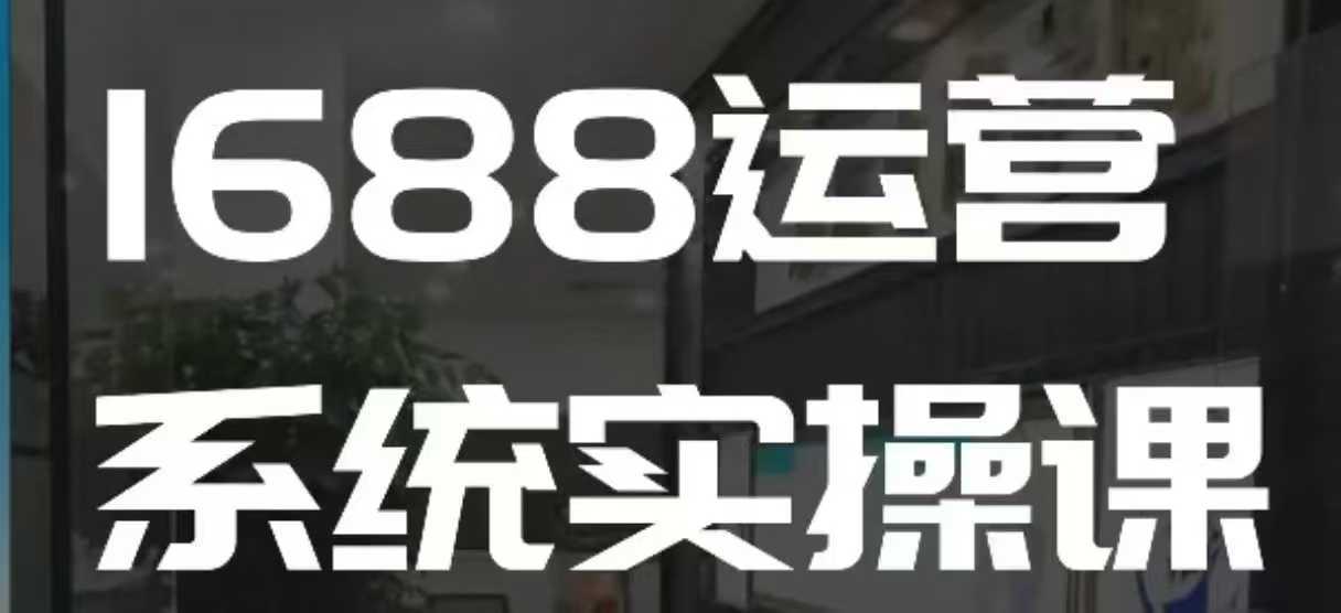 1688高阶运营系统实操课，快速掌握1688店铺运营的核心玩法-凌秋网创