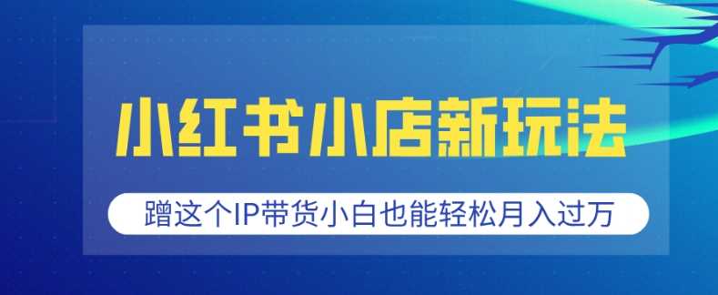 小红书小店新玩法，蹭这个IP带货，小白也能轻松月入过W【揭秘】-凌秋网创