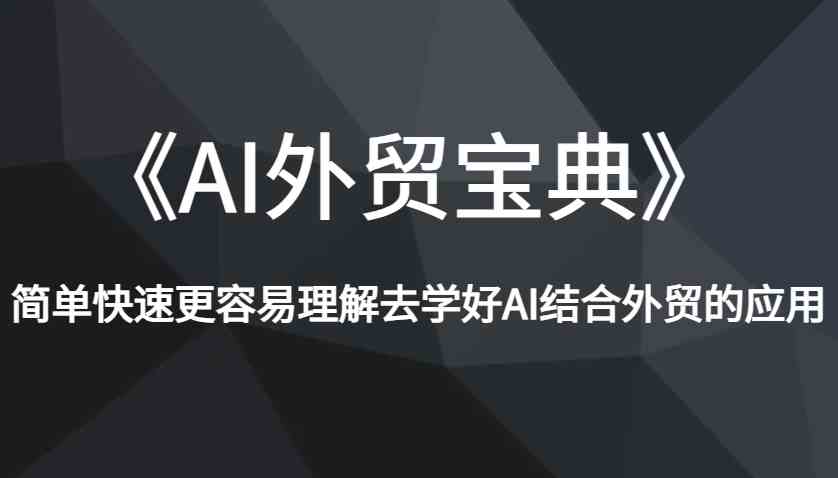 《AI外贸宝典》简单快速更容易理解去学好AI结合外贸的应用-凌秋网创
