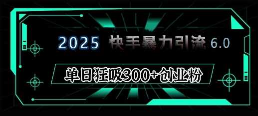 2025年快手6.0保姆级教程震撼来袭，单日狂吸300+精准创业粉-凌秋网创