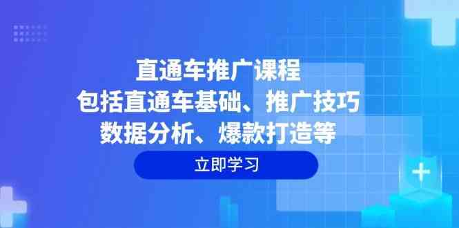 直通车推广课程：包括直通车基础、推广技巧、数据分析、爆款打造等-凌秋网创
