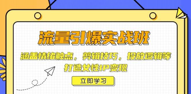 （14008期）流量引爆实战班，涵盖情绪触点，剪辑技巧，投放逻辑等，打造女性IP变现-凌秋网创