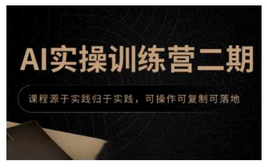 AI实操训练营二期，课程源于实践归于实践，可操作可复制可落地-凌秋网创