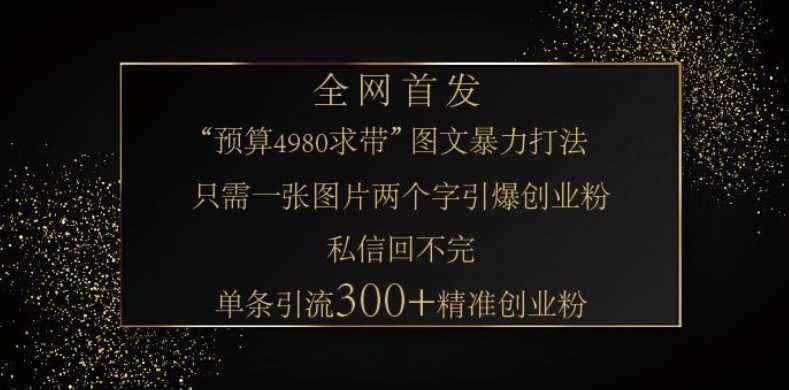 小红书神奇图片引流法，只需一张图，就能单条笔记凭借此方法，轻松引流 300 + 精准创业粉-凌秋网创