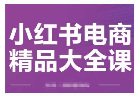 小红书电商精品大全课，快速掌握小红书运营技巧，实现精准引流与爆单目标，轻松玩转小红书电商-凌秋网创