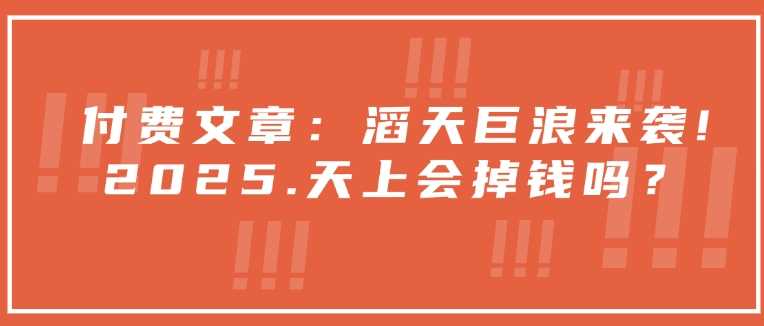 付费文章：滔天巨浪来袭！2025天上会掉钱吗？-凌秋网创