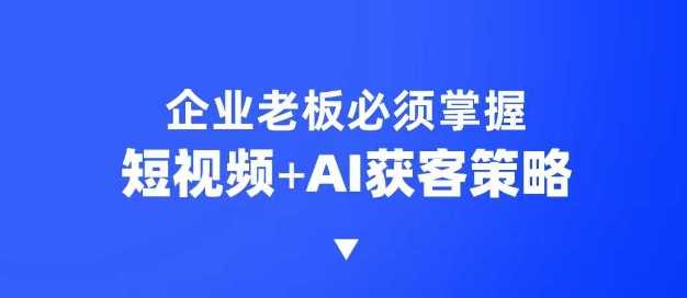 企业短视频AI获客霸屏流量课，6步短视频+AI突围法，3大霸屏抢客策略-凌秋网创