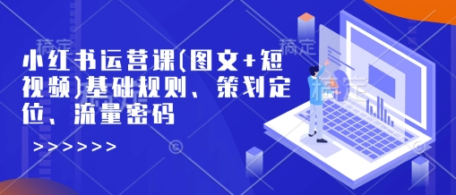 小红书运营课(图文+短视频)基础规则、策划定位、流量密码-凌秋网创