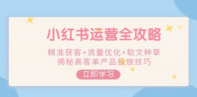 （14207期）小红书运营全攻略，精准获客+流量优化+软文种草，揭秘高客单产品投放技巧-凌秋网创