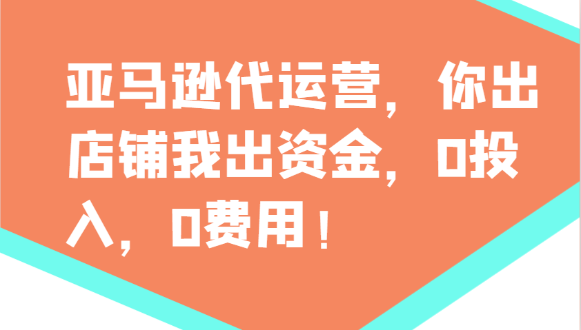 亚马逊代运营，你出店铺我出资金，0投入，0费用，无责任每天300分红，赢亏我承担-凌秋网创