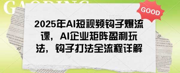 2025年AI短视频钩子爆流课，AI企业矩阵盈利玩法，钩子打法全流程详解-凌秋网创
