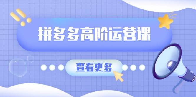 （14327期）拼多多高阶运营课：极致群爆款玩法，轻付费无尽复制，打造单品爆款之路-凌秋网创
