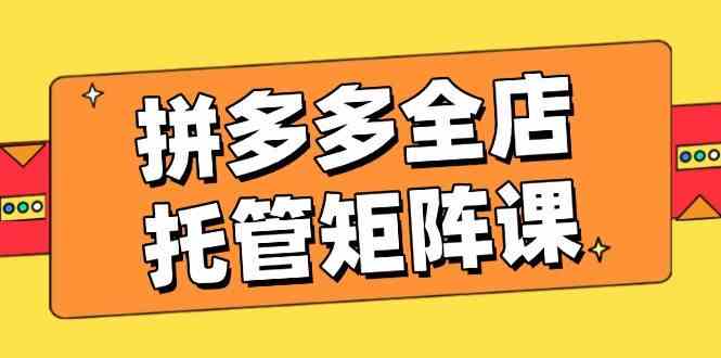 拼多多全店托管矩阵课，盈利动销玩法，高效计划设置，提升店铺效益-凌秋网创