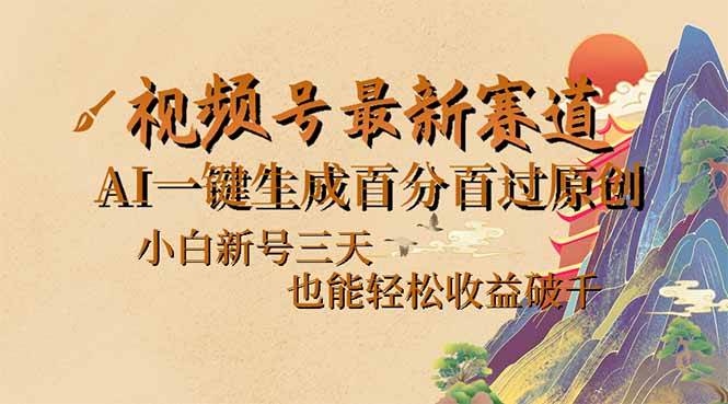 （14363期）视频号最新爆火赛道，AI一键生成百分百过原创，小白新号三天，也能轻松…-凌秋网创