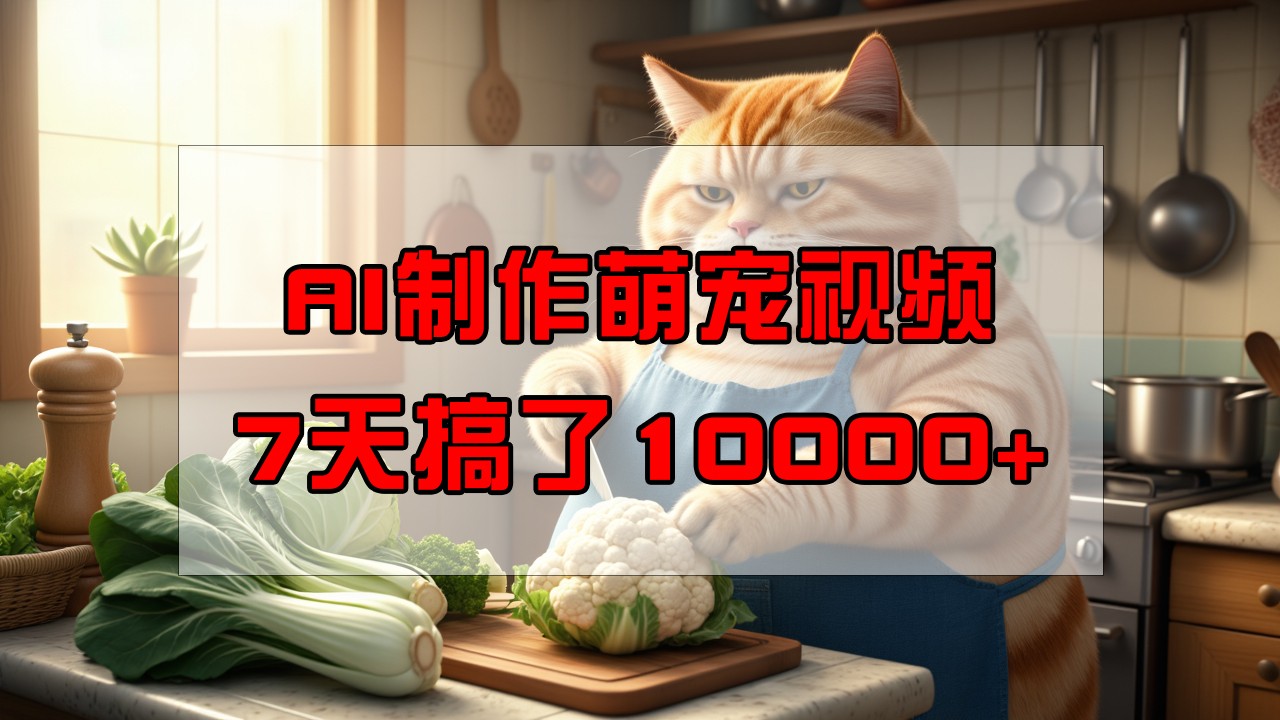 靠AI制作萌宠视频，7天搞了1万+，操作简单门槛低，有手机就行-凌秋网创