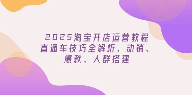 （14389期）2025淘宝开店运营教程更新，直通车技巧全解析，动销、爆款、人群搭建-凌秋网创