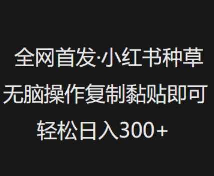 全网首发，小红书种草无脑操作，复制黏贴即可，轻松日入3张-凌秋网创