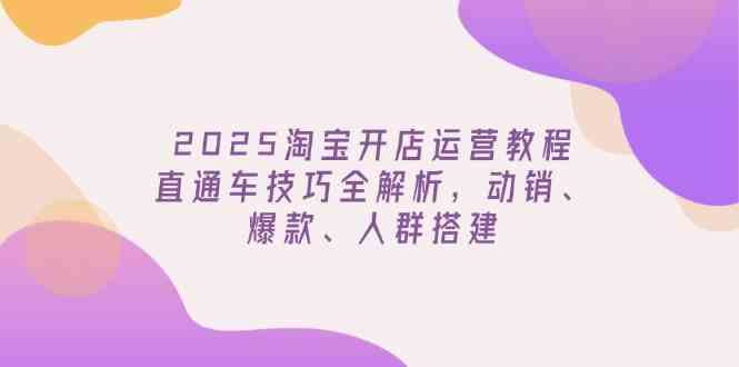 2025淘宝开店运营教程更新，直通车技巧全解析，动销、爆款、人群搭建-凌秋网创