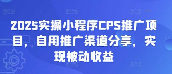 2025实操小程序CPS推广项目，自用推广渠道分享，实现被动收益-凌秋网创