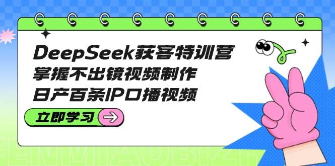 （14544期）DeepSeek获客特训营：掌握不出镜视频制作，日产百条IP口播视频-凌秋网创