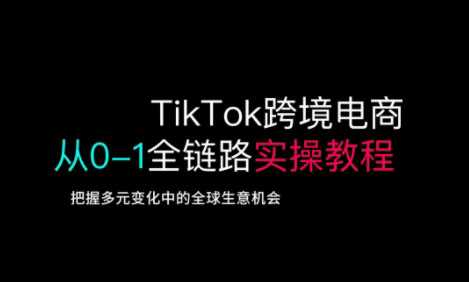 TikTok跨境电商从0-1全链路全方位实操教程，把握多元变化中的全球生意机会-凌秋网创