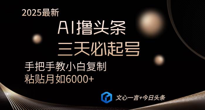 （14102期）AI撸头条三天必起号手把手教小白复制粘贴月入6000+教程-凌秋网创