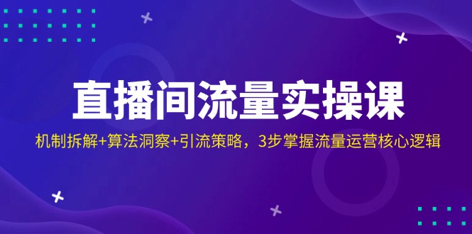 （14122期）直播间流量实操课：机制拆解+算法洞察+引流策略，3步掌握流量运营核心逻辑-凌秋网创