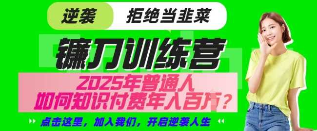 【网创项目终点站-镰刀训练营超级IP合伙人】25年普通人如何通过知识付费实现逆袭【揭秘】-凌秋网创
